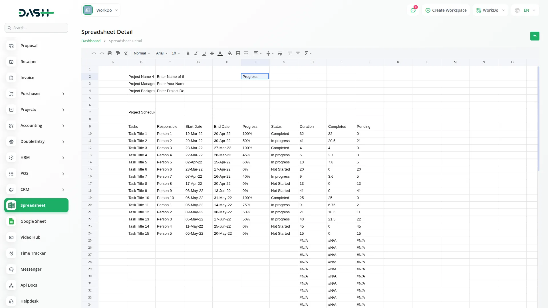 Spreadsheet Spreadsheet