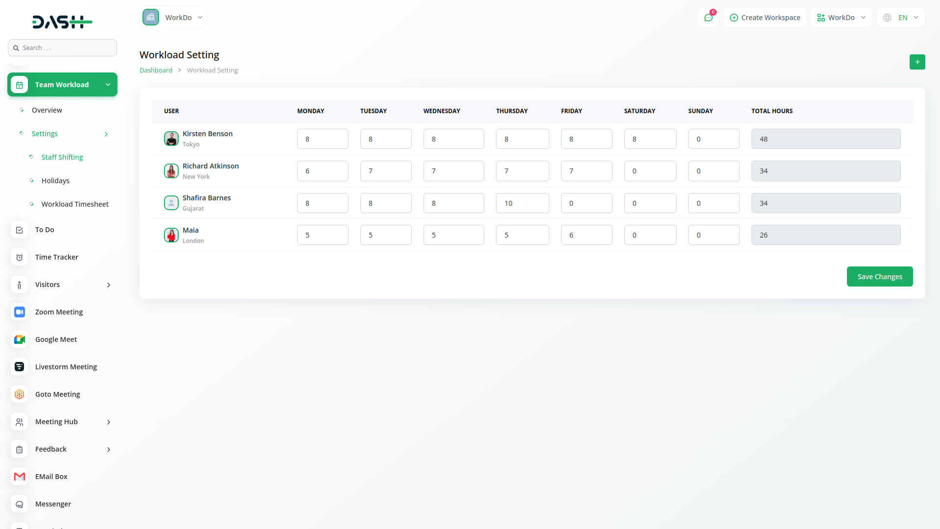 Team-Workload Dash Saas