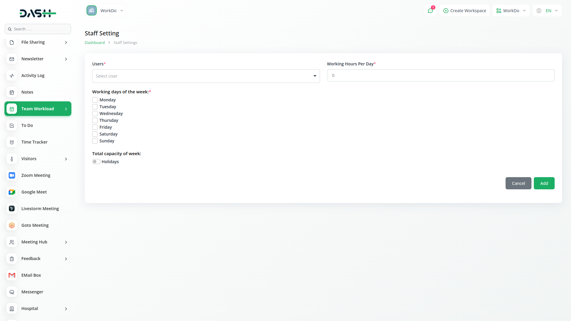 Team-Workload Dash Saas