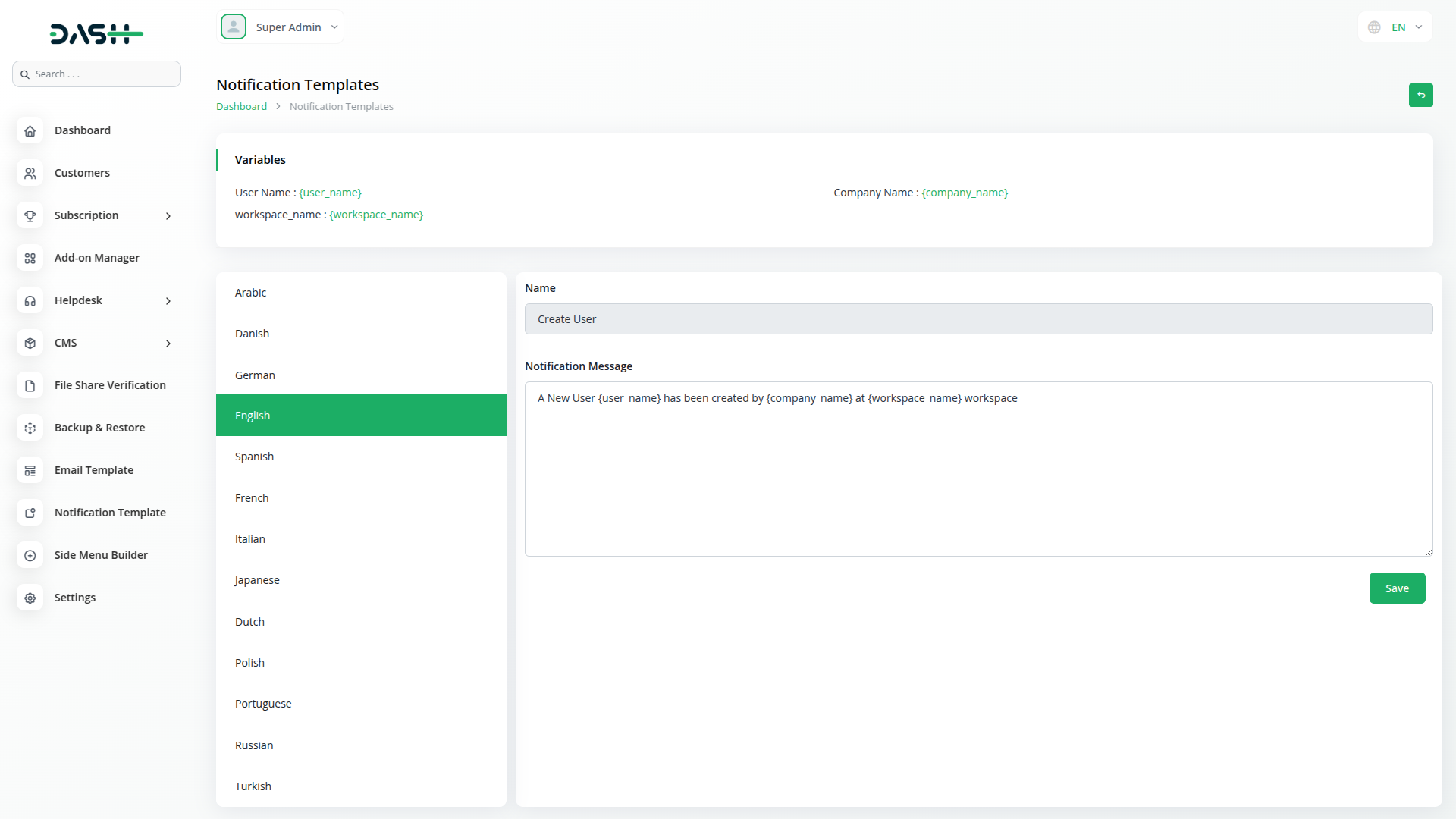 Telesign Sms Integration In Dash Saas