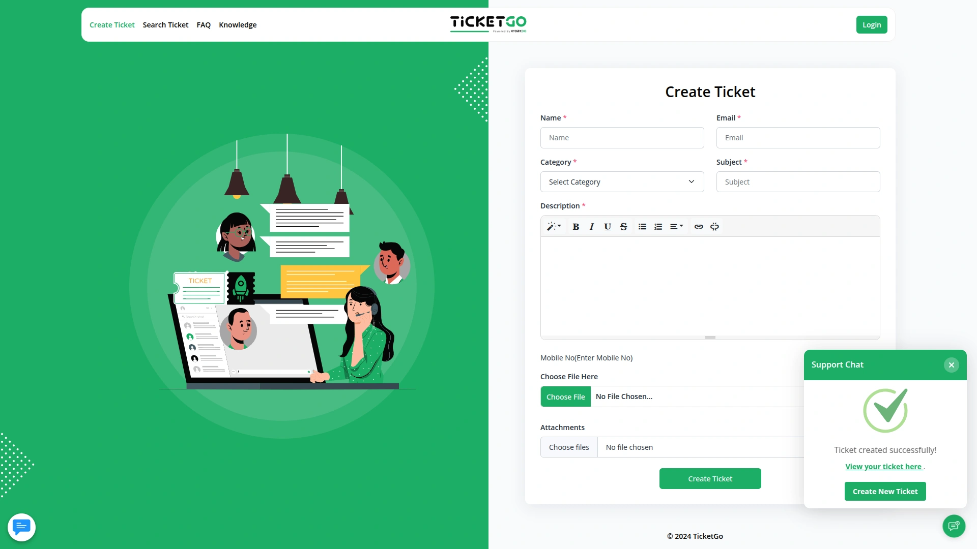 ticket widget Ticket Widget