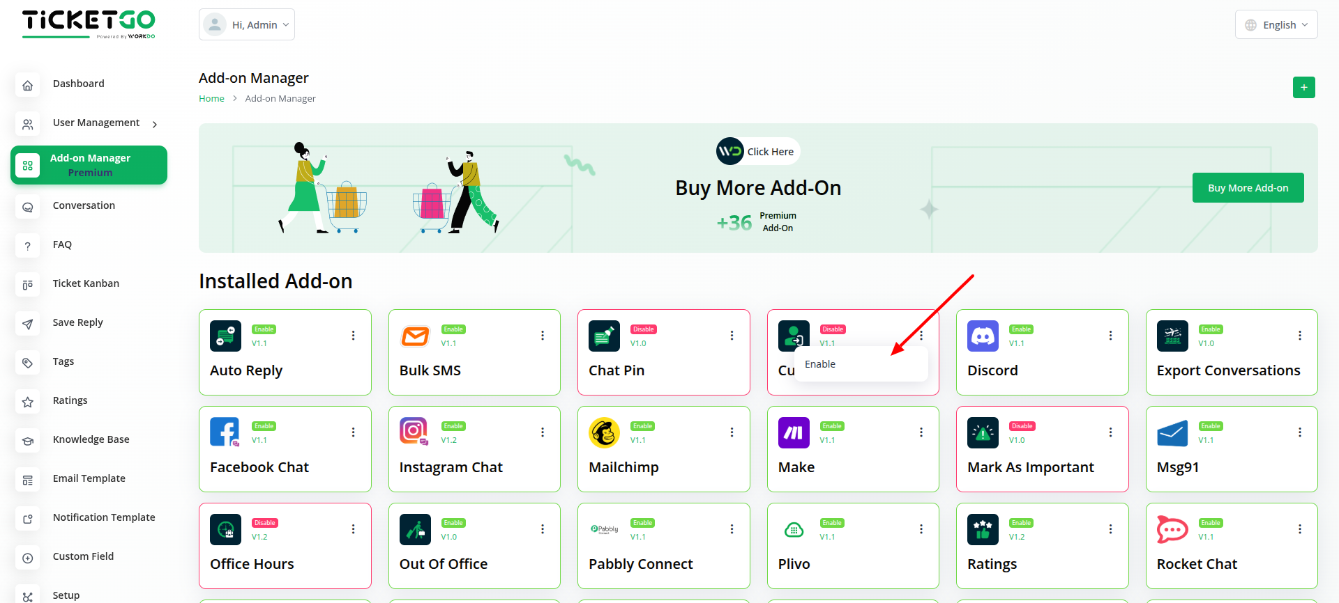 How to Install and Setup Addon in TicketGo 5 Image