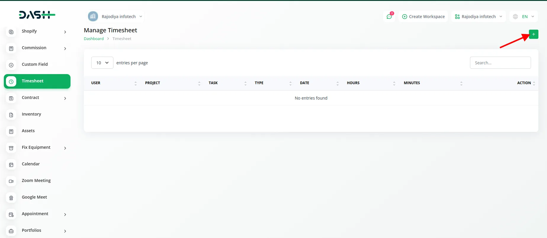 Timesheet Dash Saas
