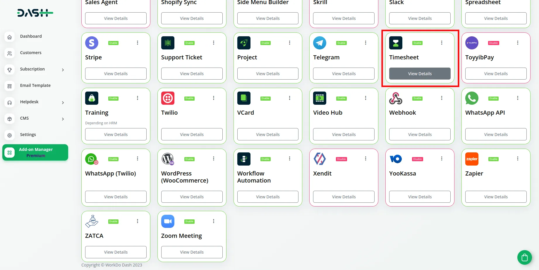 Timesheet Dash Saas