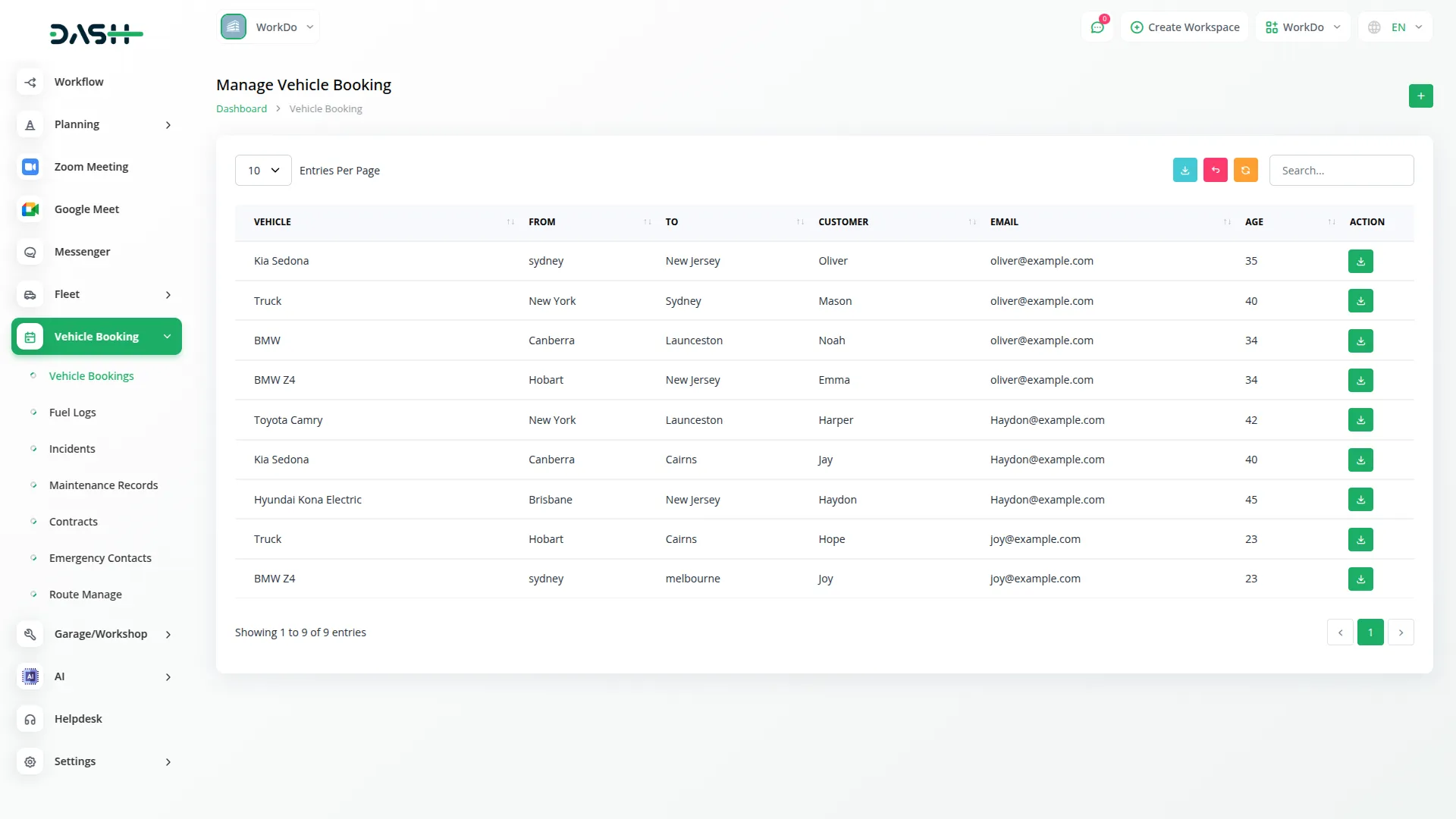 Vehicle Booking Vehicle Booking