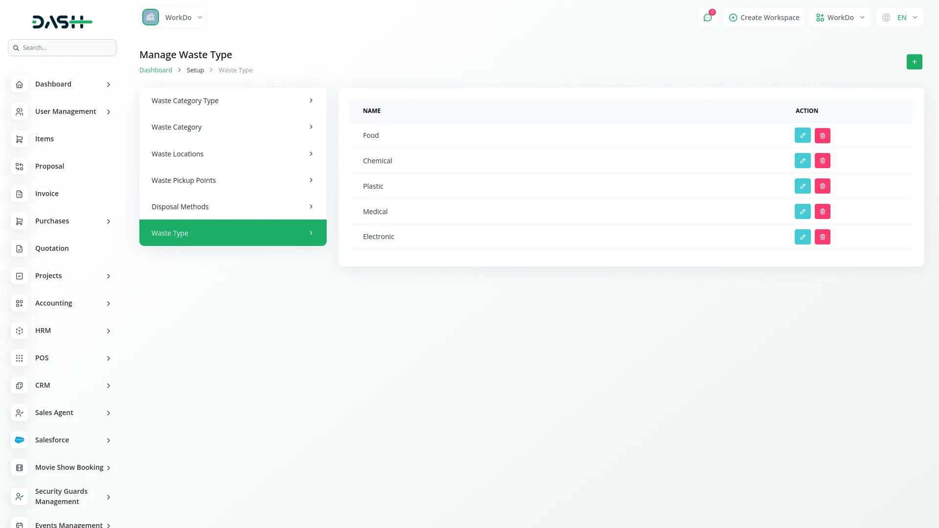 Waste-Management Dash Saas