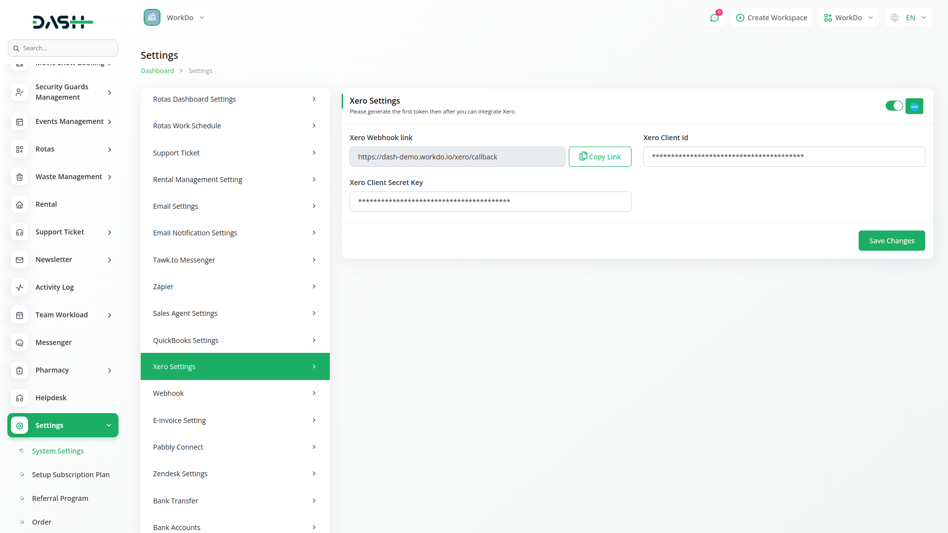 Xero Dash Saas