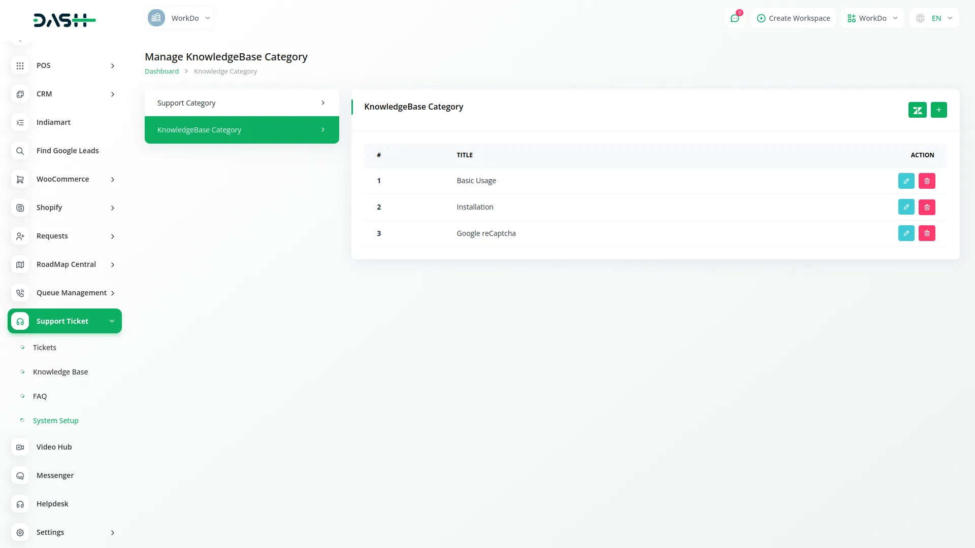 zendesk integration in Dash SaaS Zendesk Integration