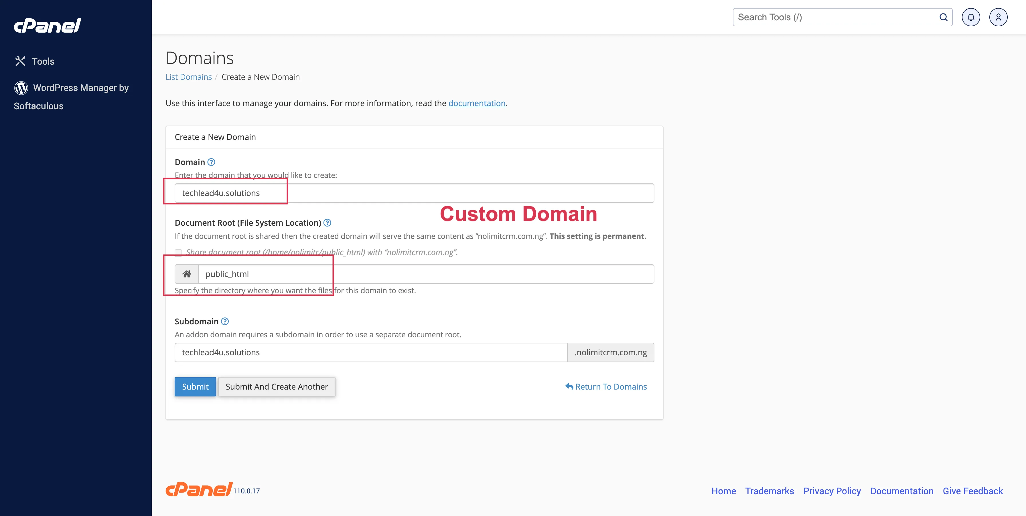 custom domain