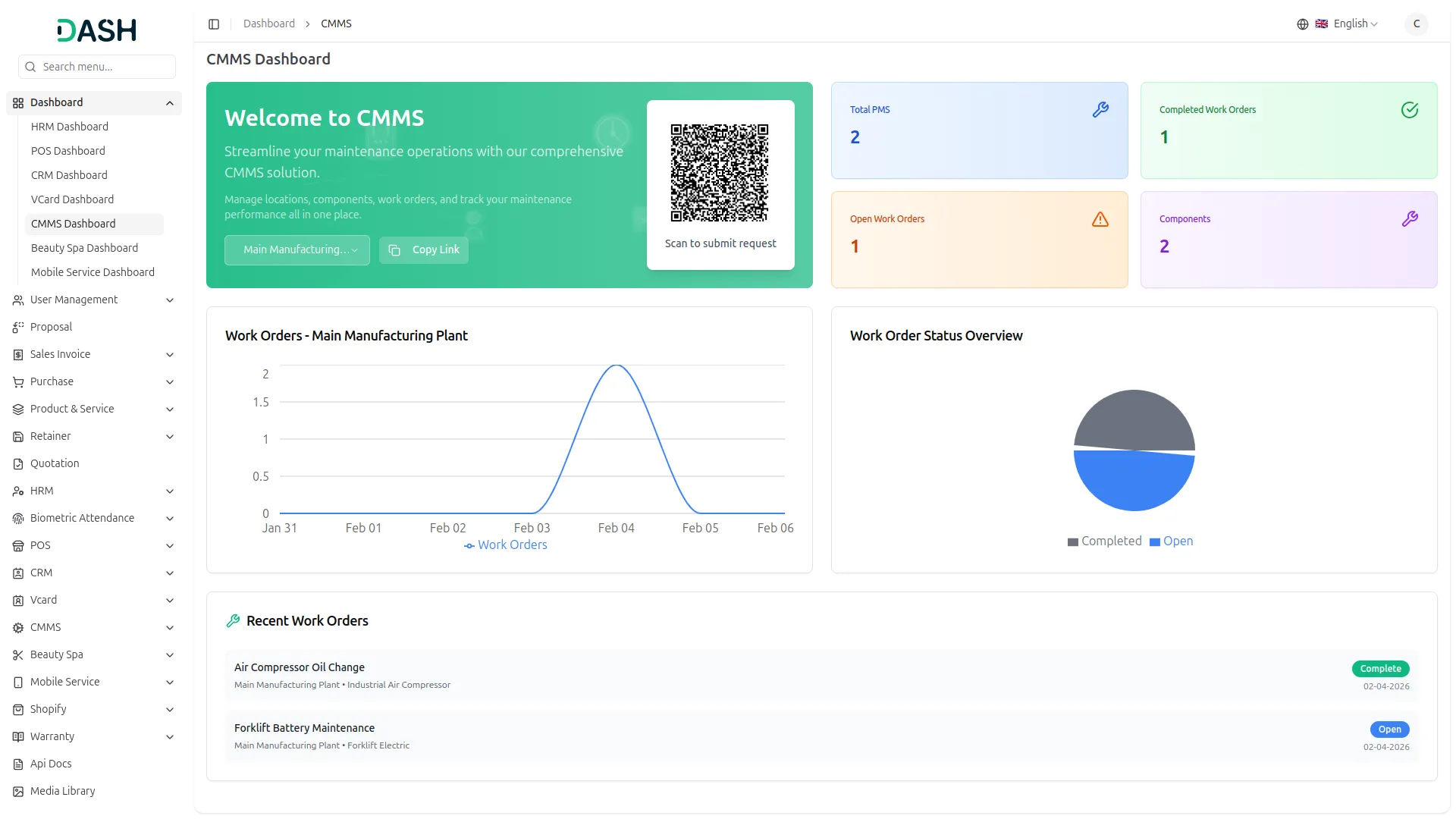 cmms dash saas
