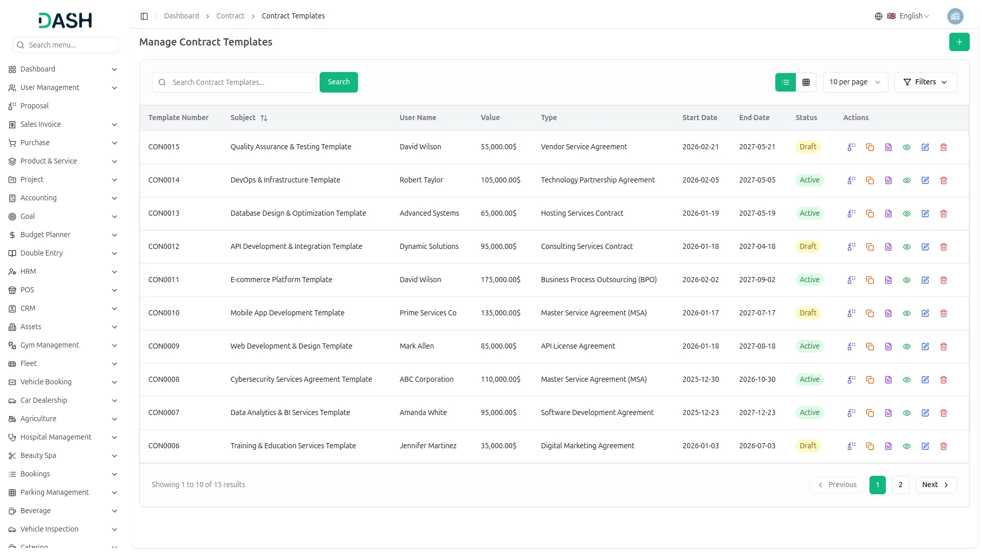 contract-template dash saas