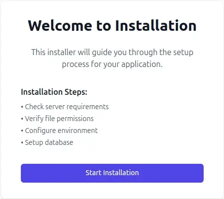 Installation Welcome