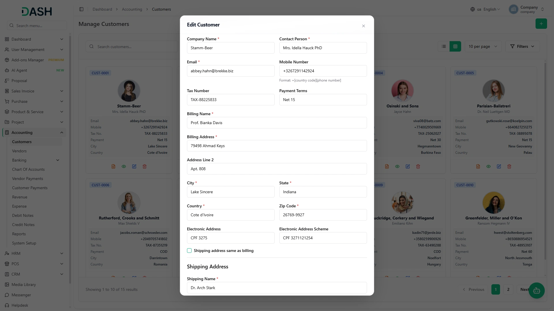 e-invoice dash saas