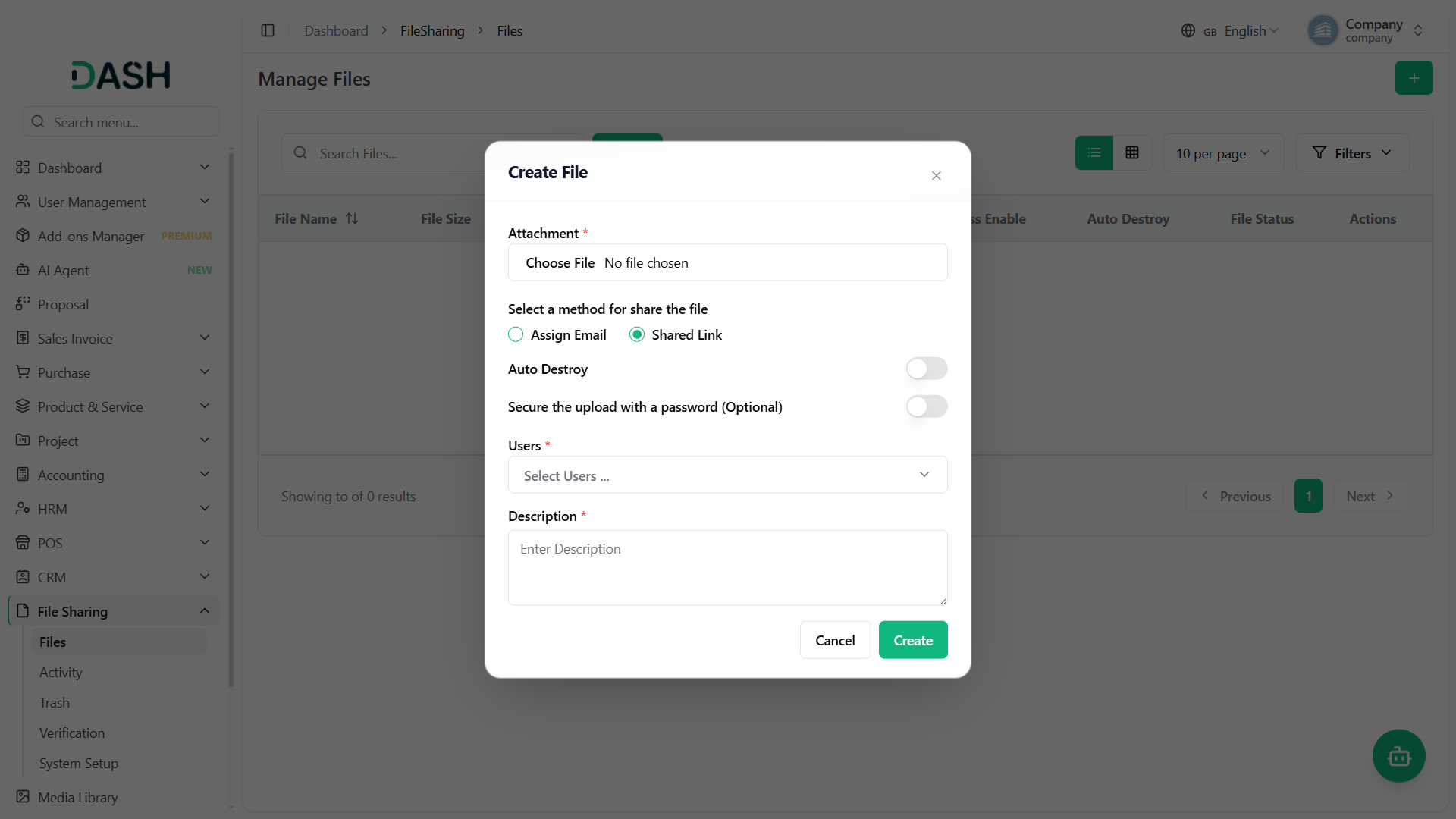 File Sharing Integration