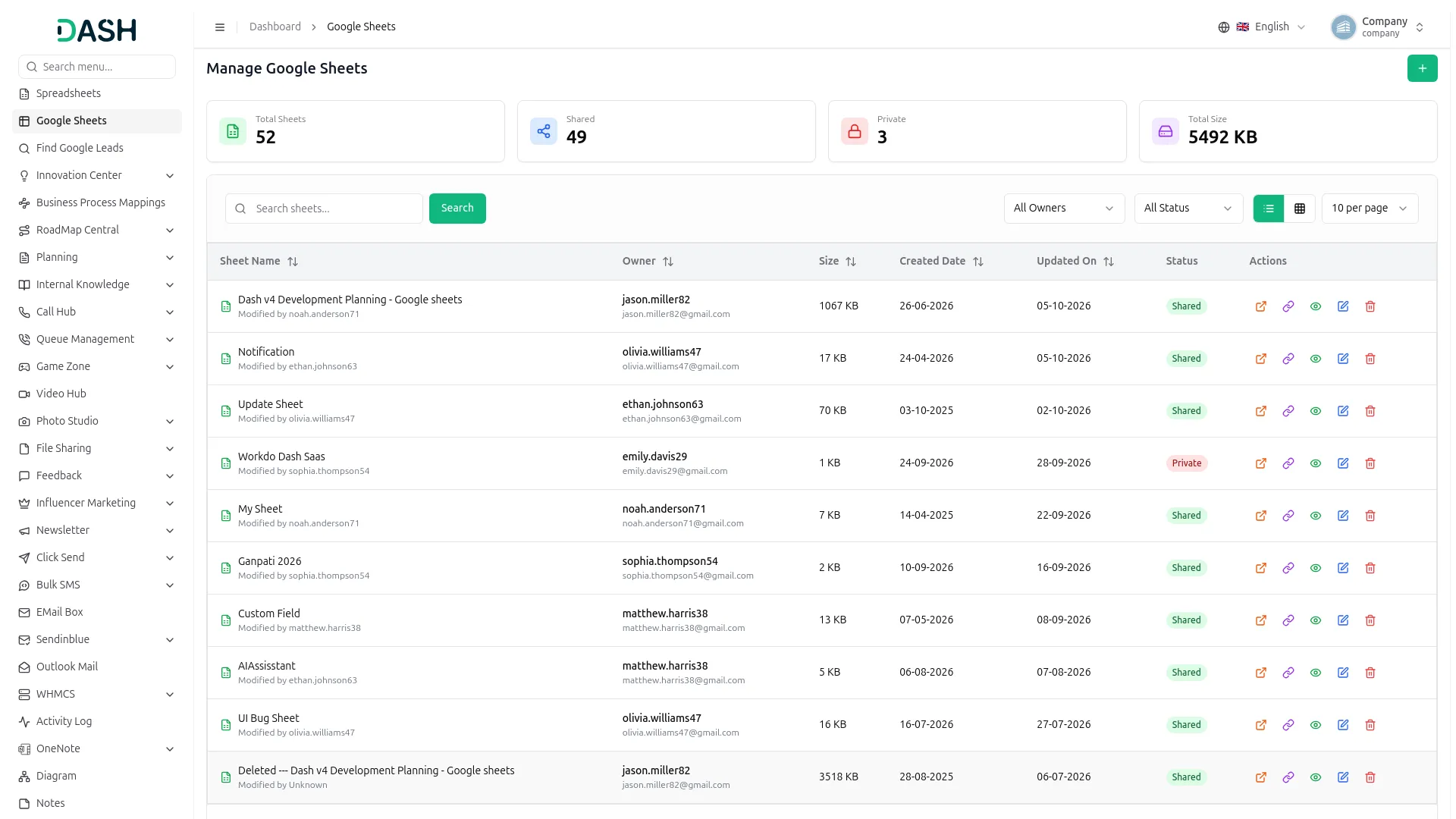 google sheet