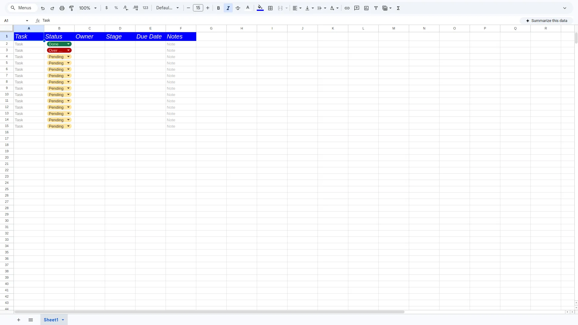 google sheet