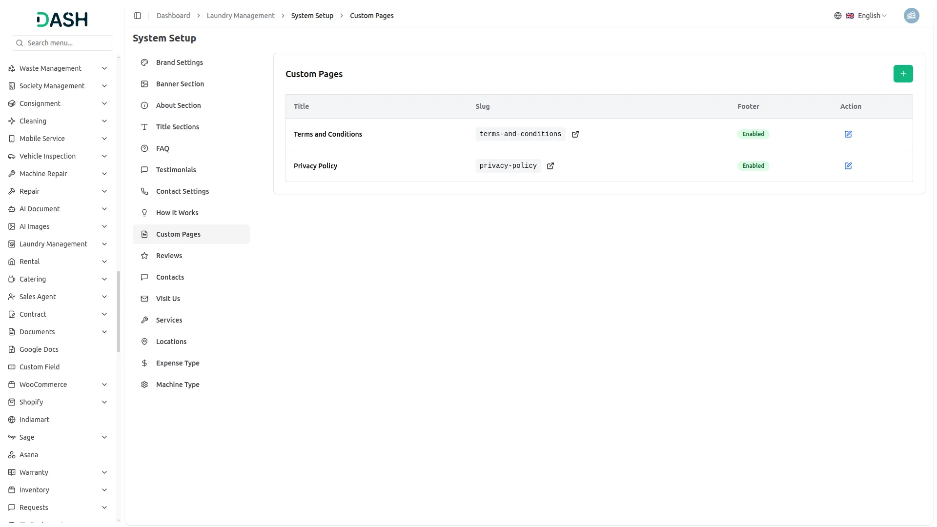 Laundry Management Integration