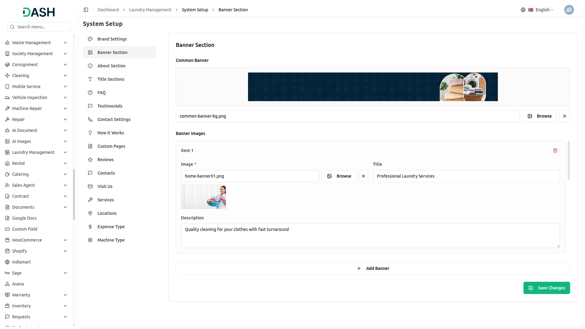 Laundry Management Integration