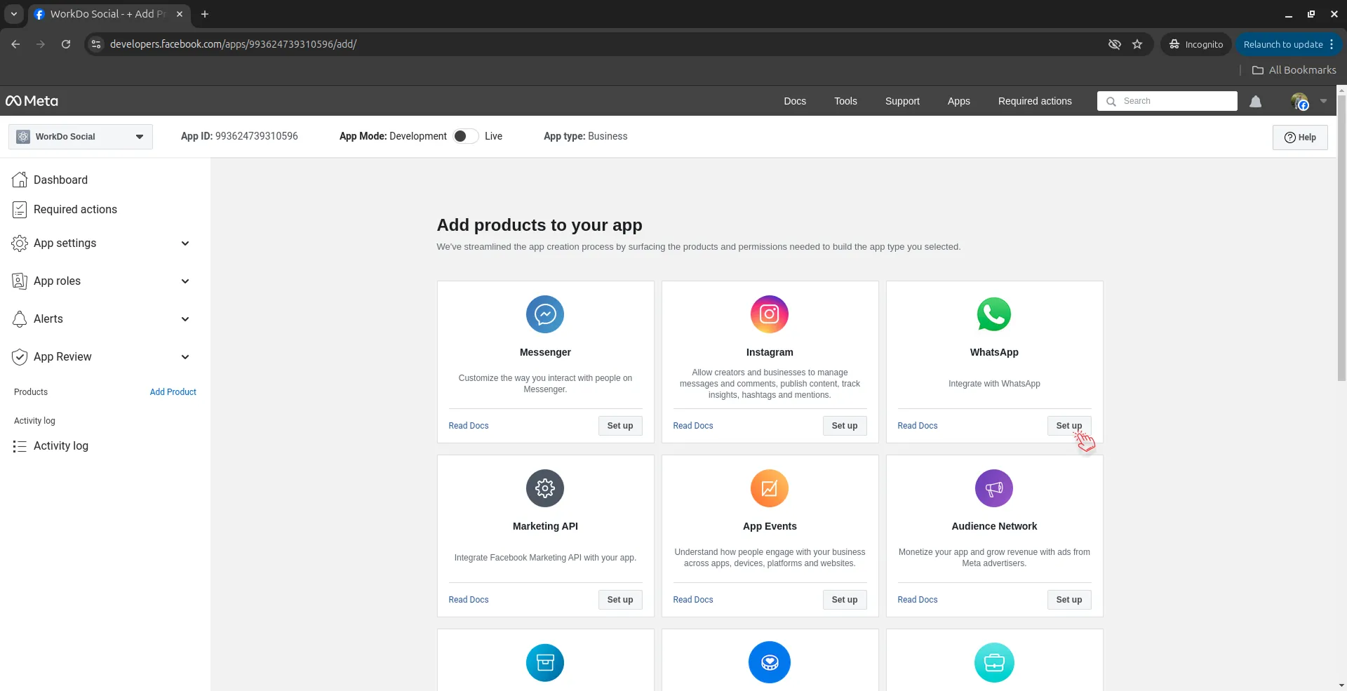 whatsapp setup