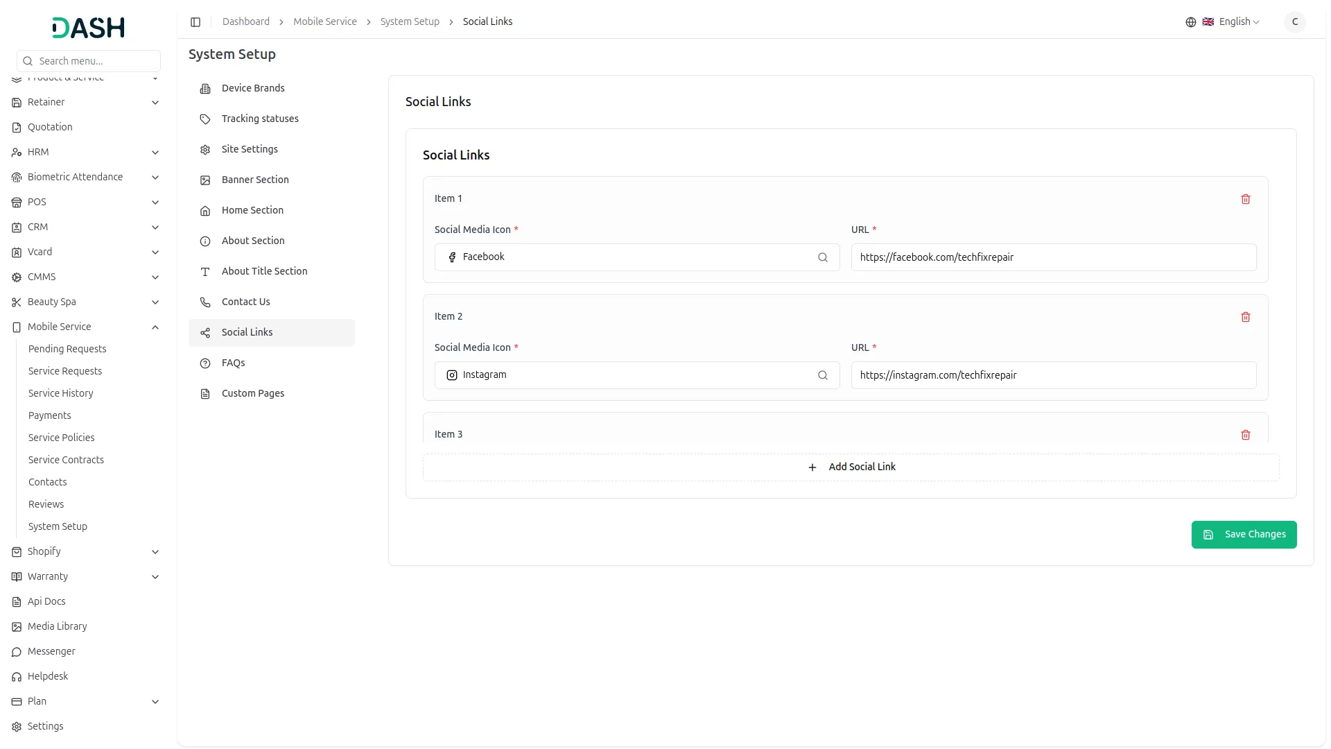 Mobile Service Management