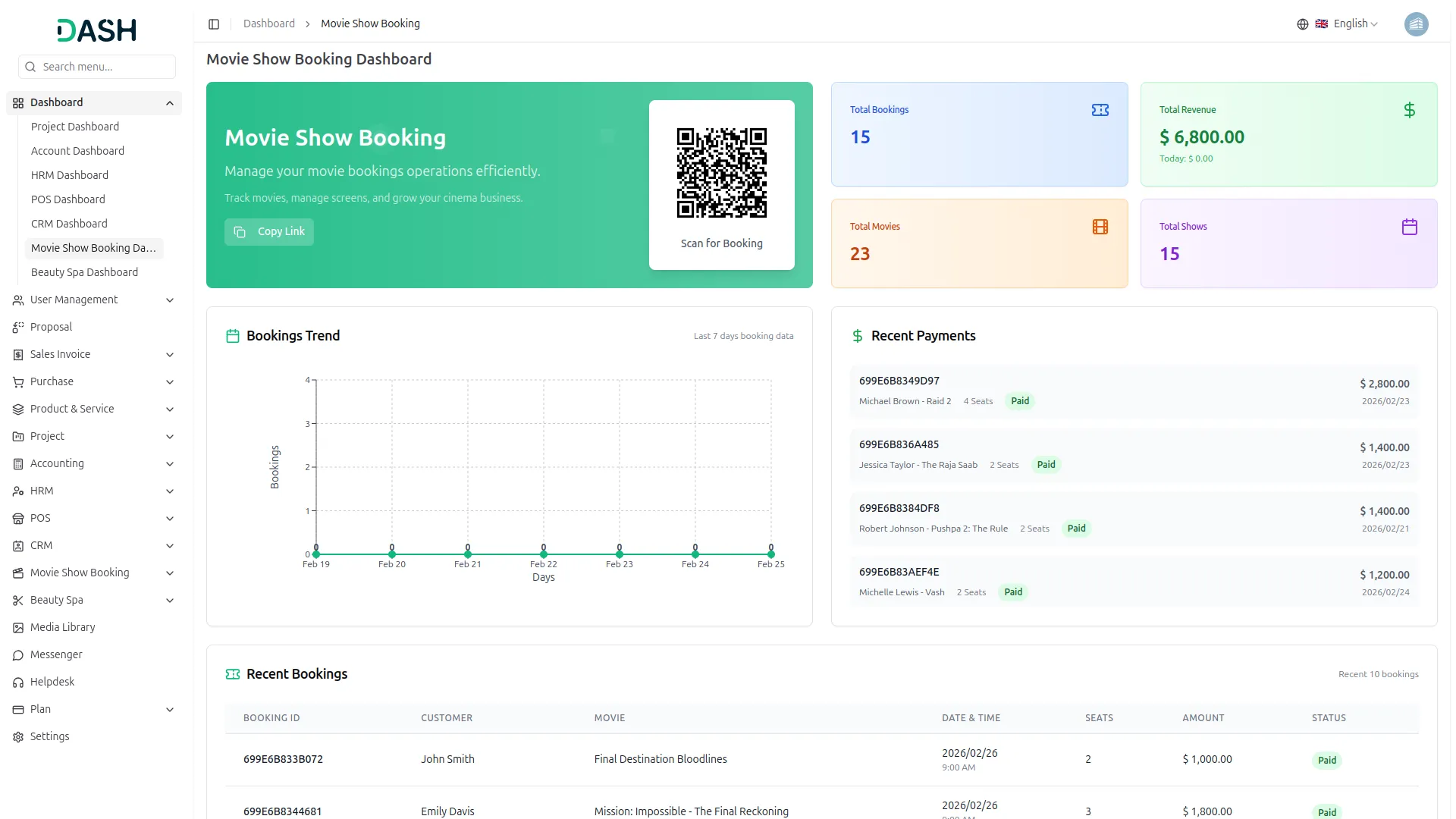 Movie Show Booking System