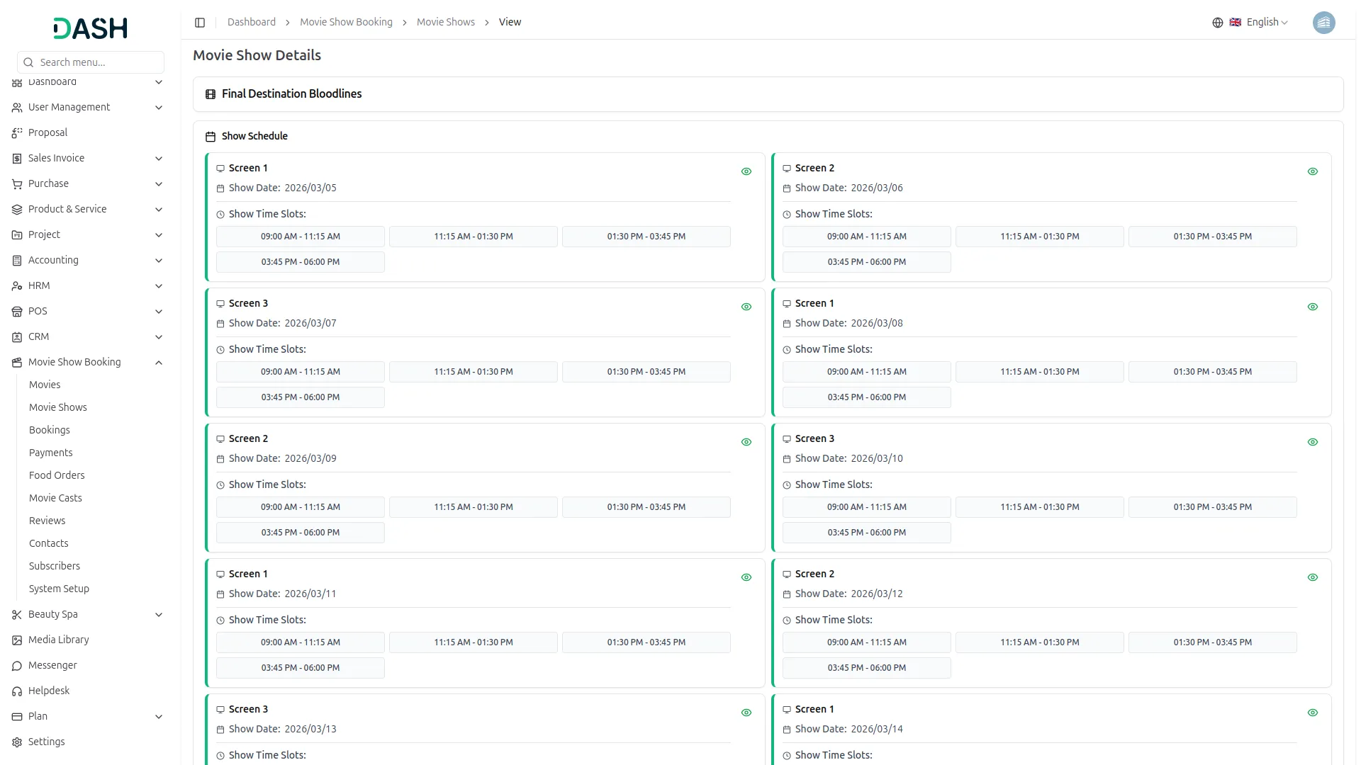 Movie Show Booking System