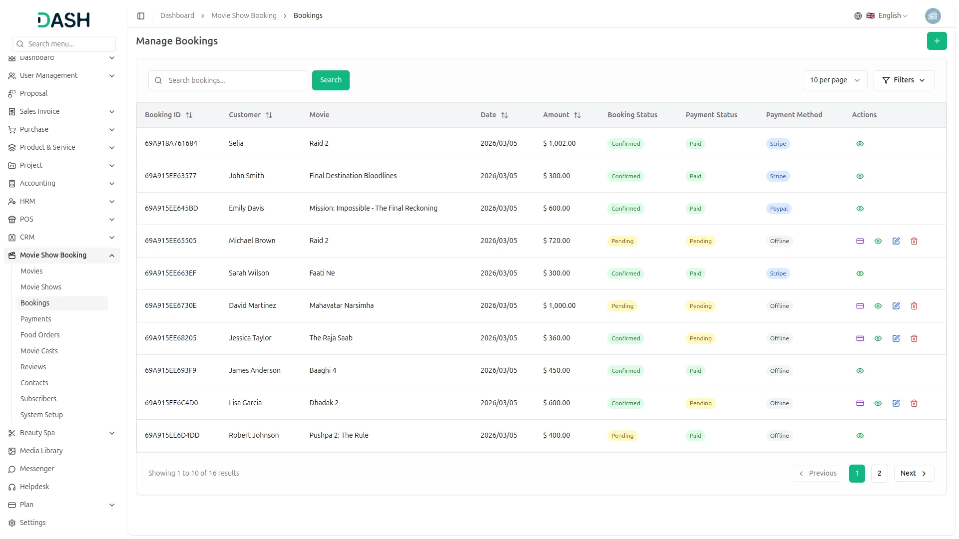 Movie Show Booking System