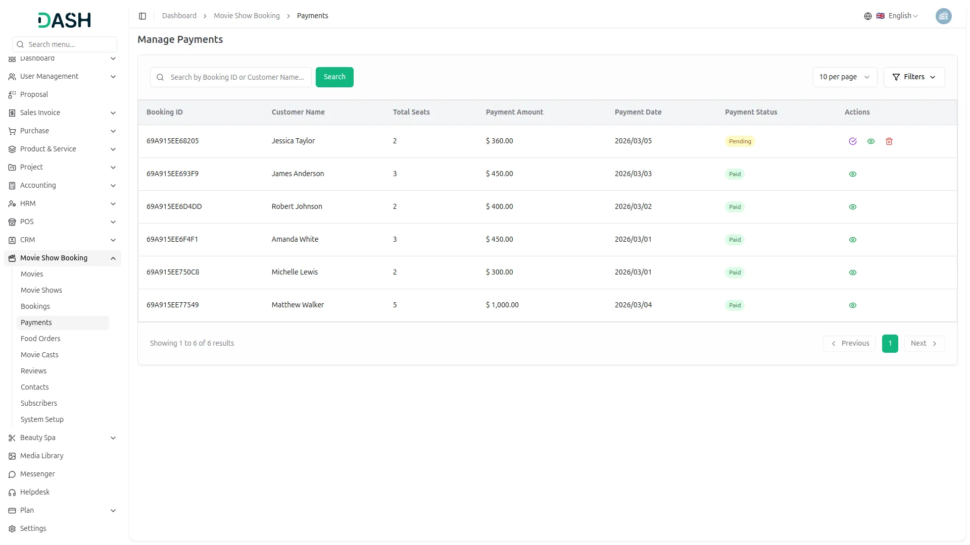 Movie Show Booking System