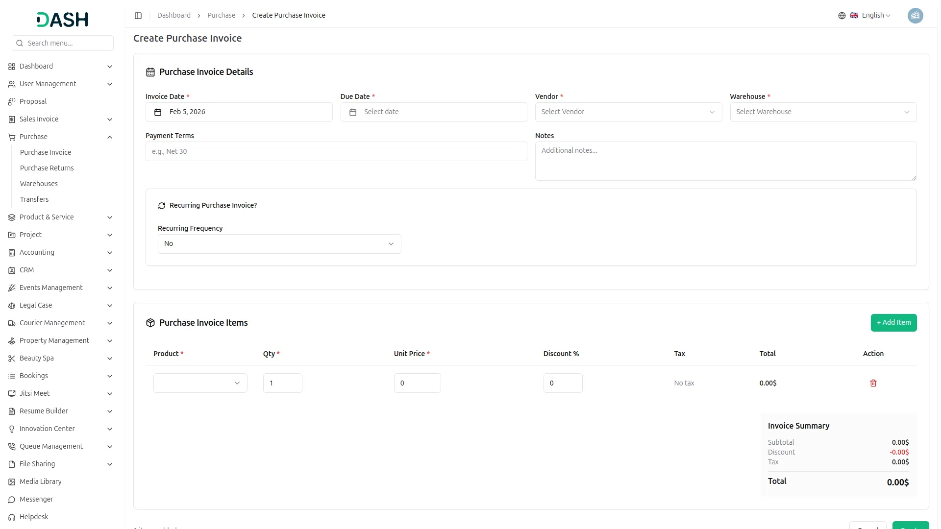 recurring invoice bills