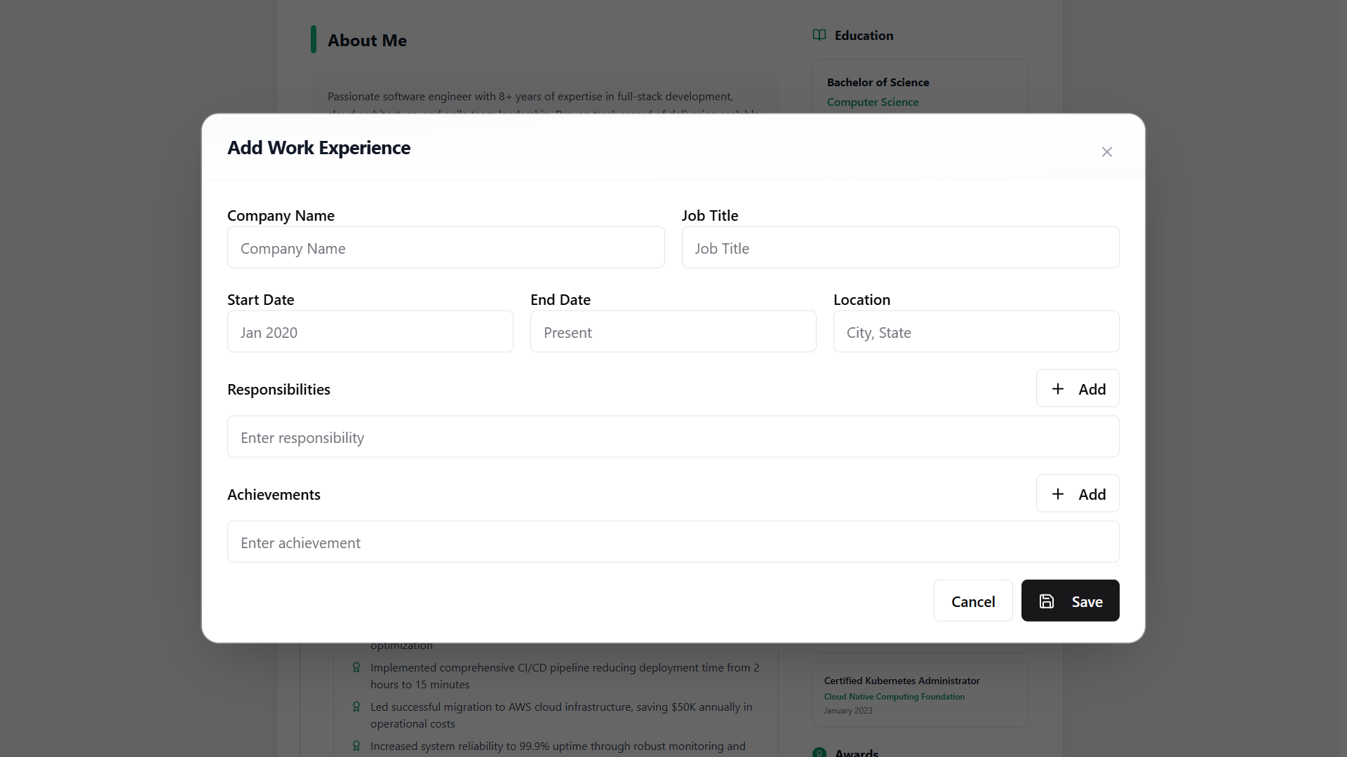 resume builder