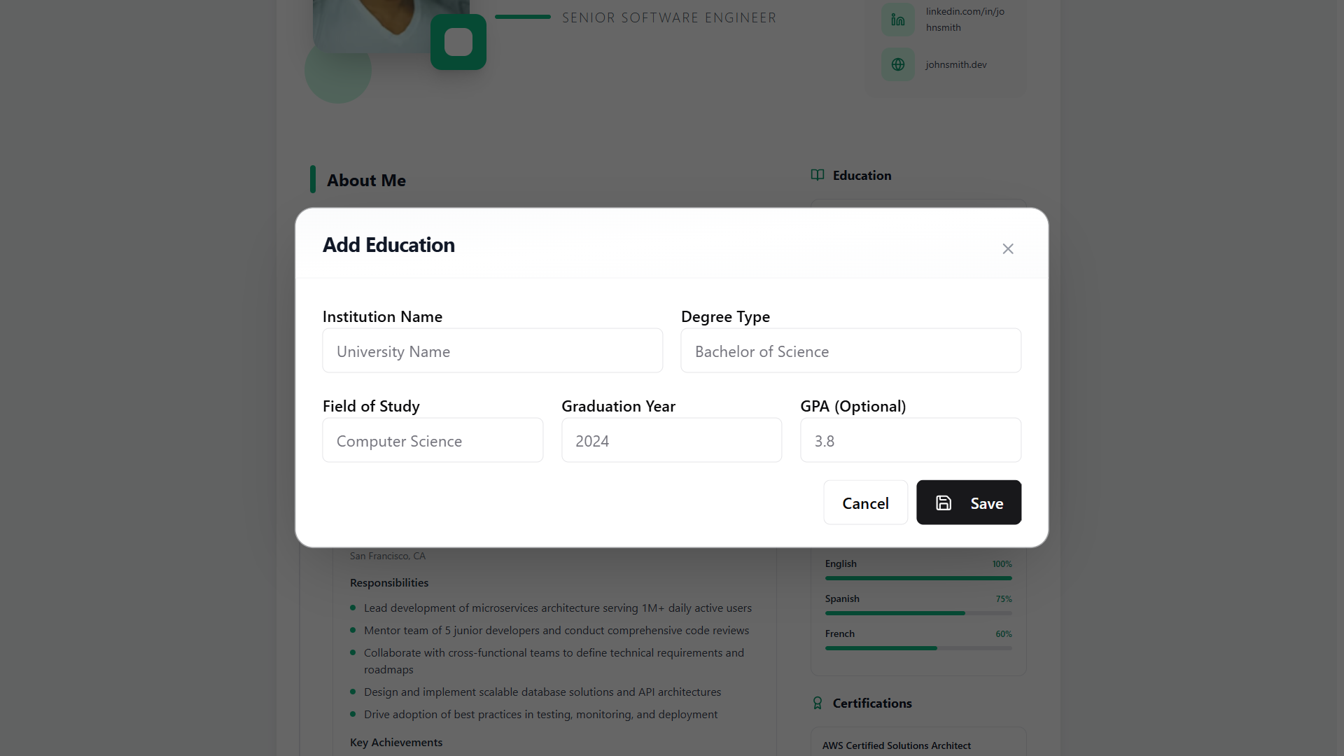 resume builder