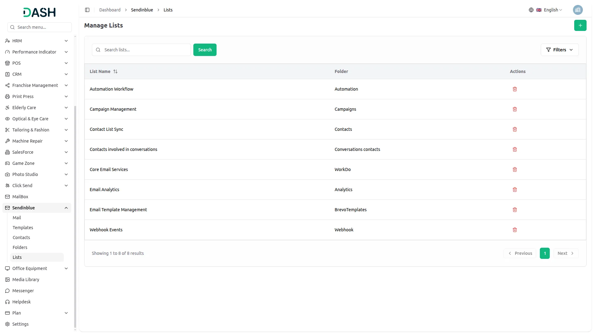 Manage Lists