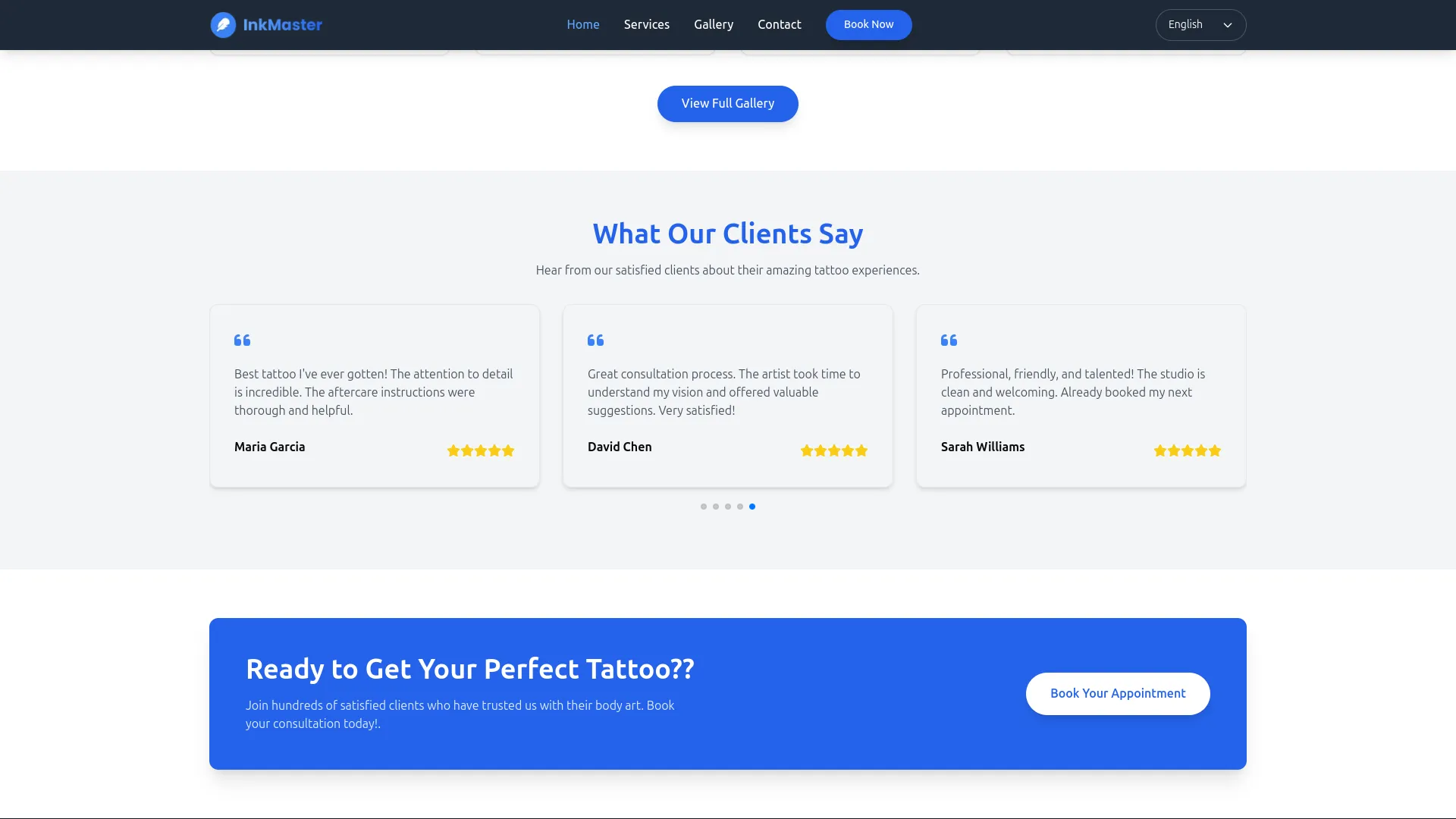tattoo studio management dash