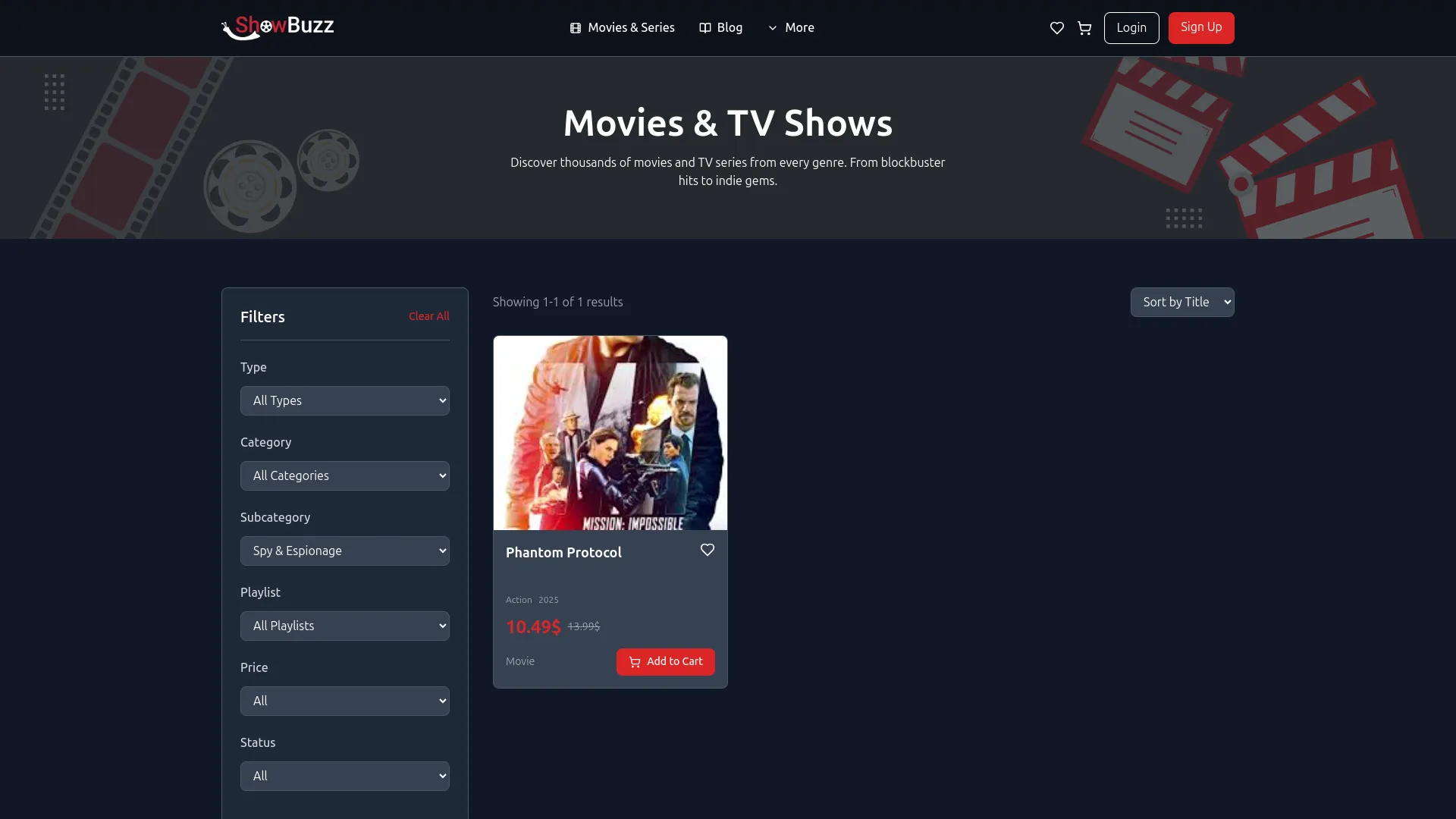 Movie & Tv Studio management