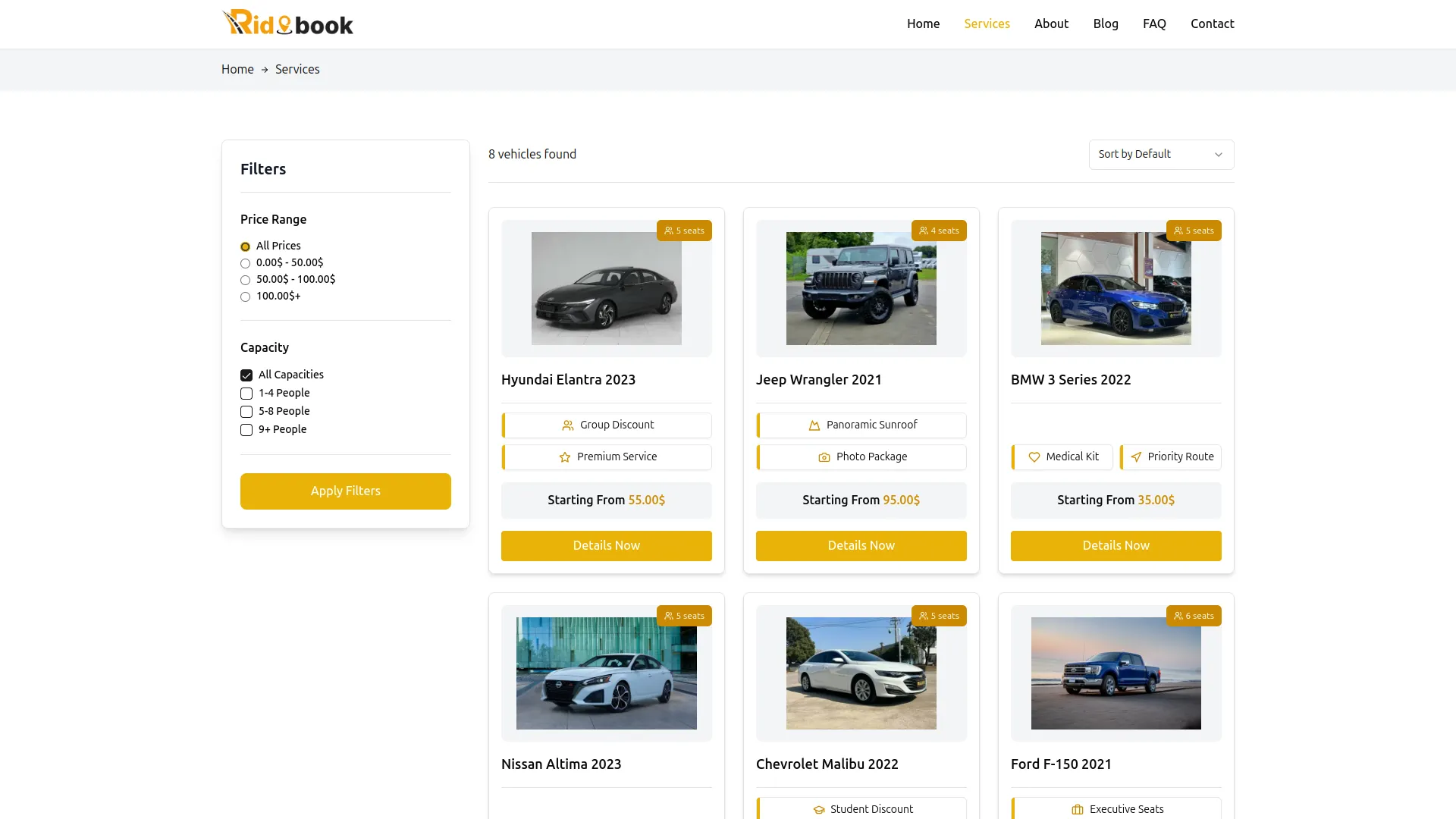 vehicle booking