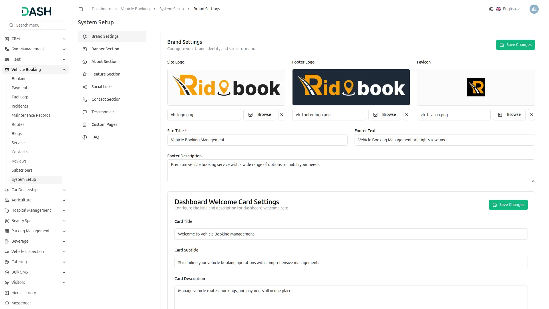 vehicle booking