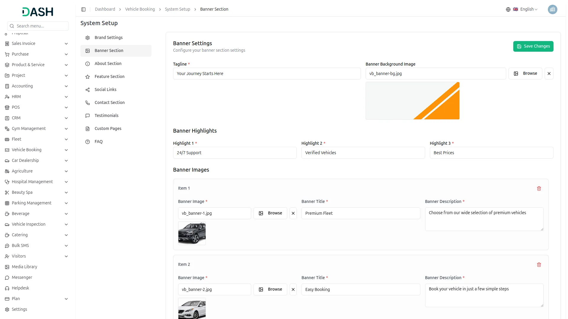 vehicle booking