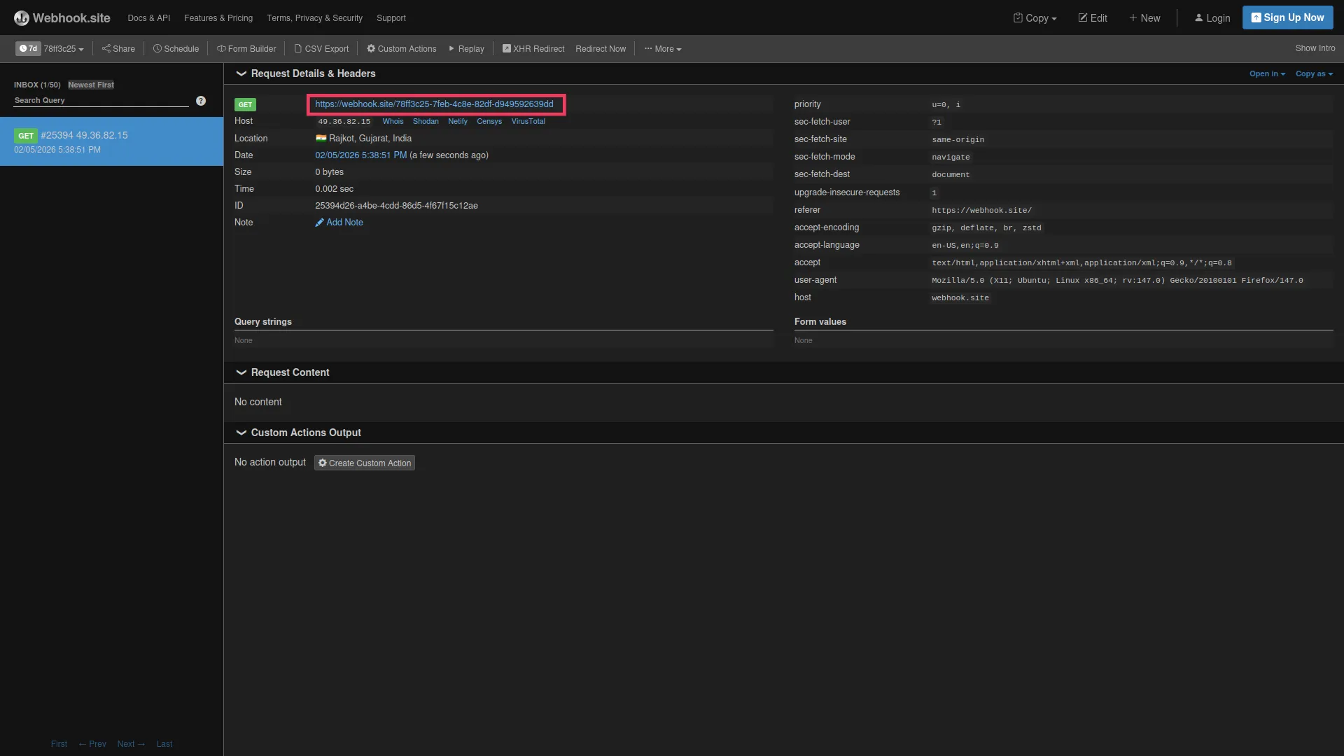 Webhook Dash Saas