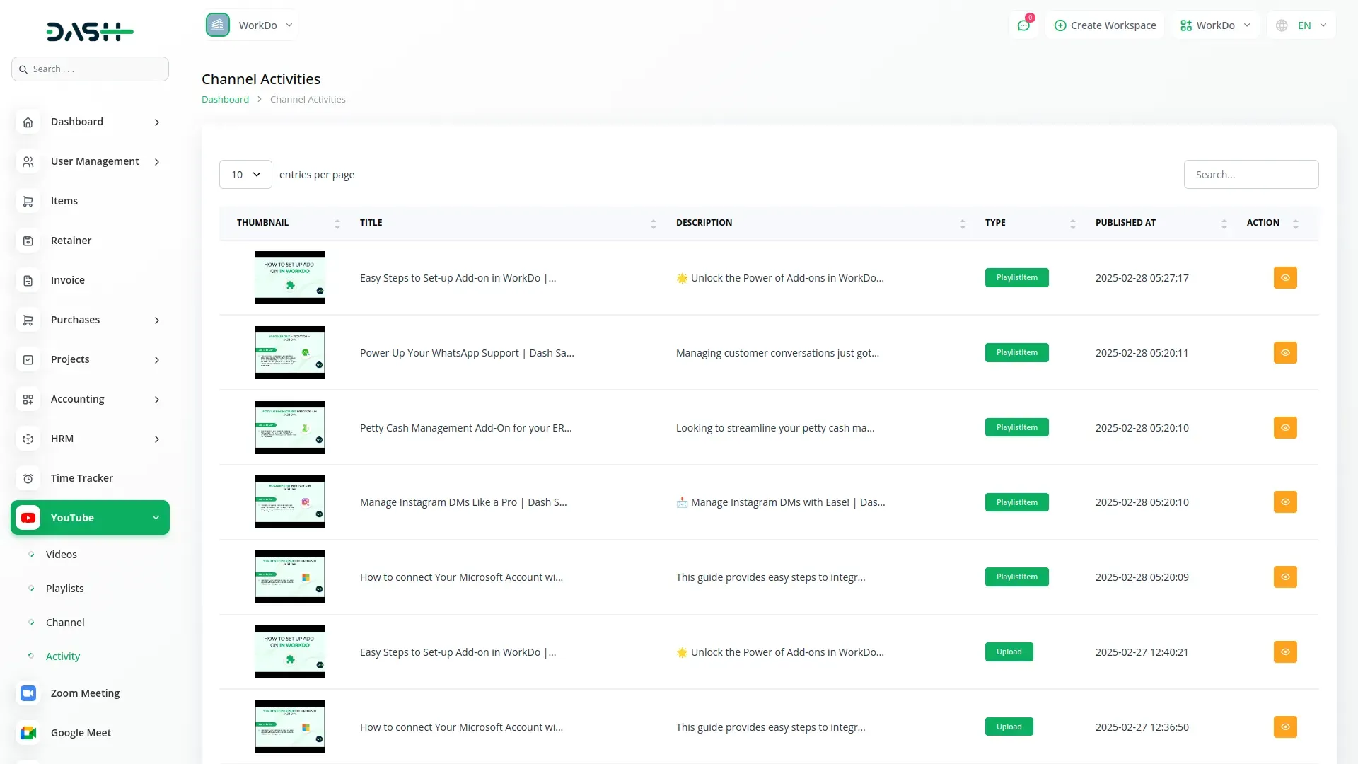 youtube content management
