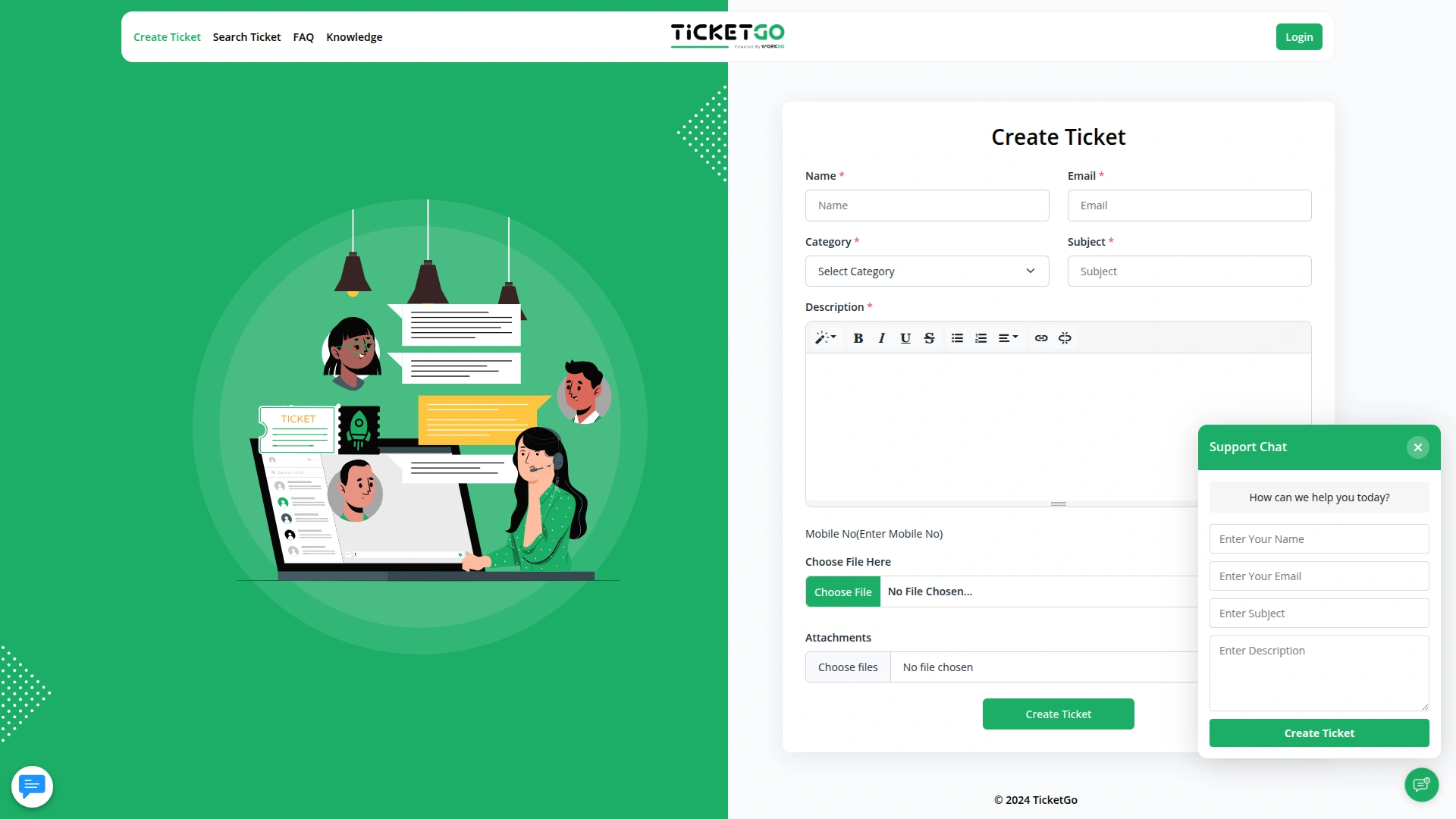 ticket widget