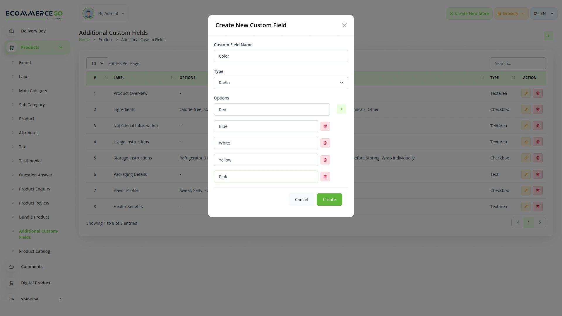 Additional Custom Fields – eCommerceGo Add-On