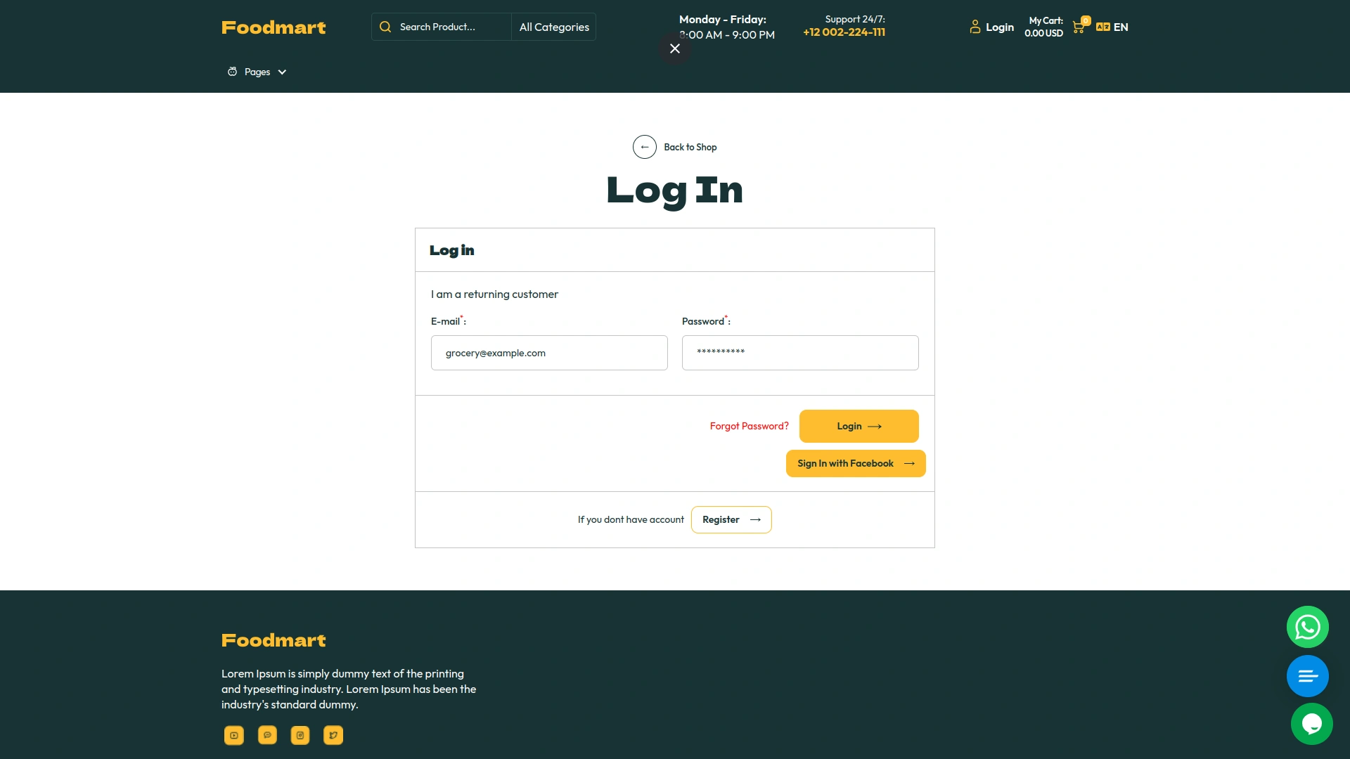 Sign-In With Facebook – eCommerceGo Add-On