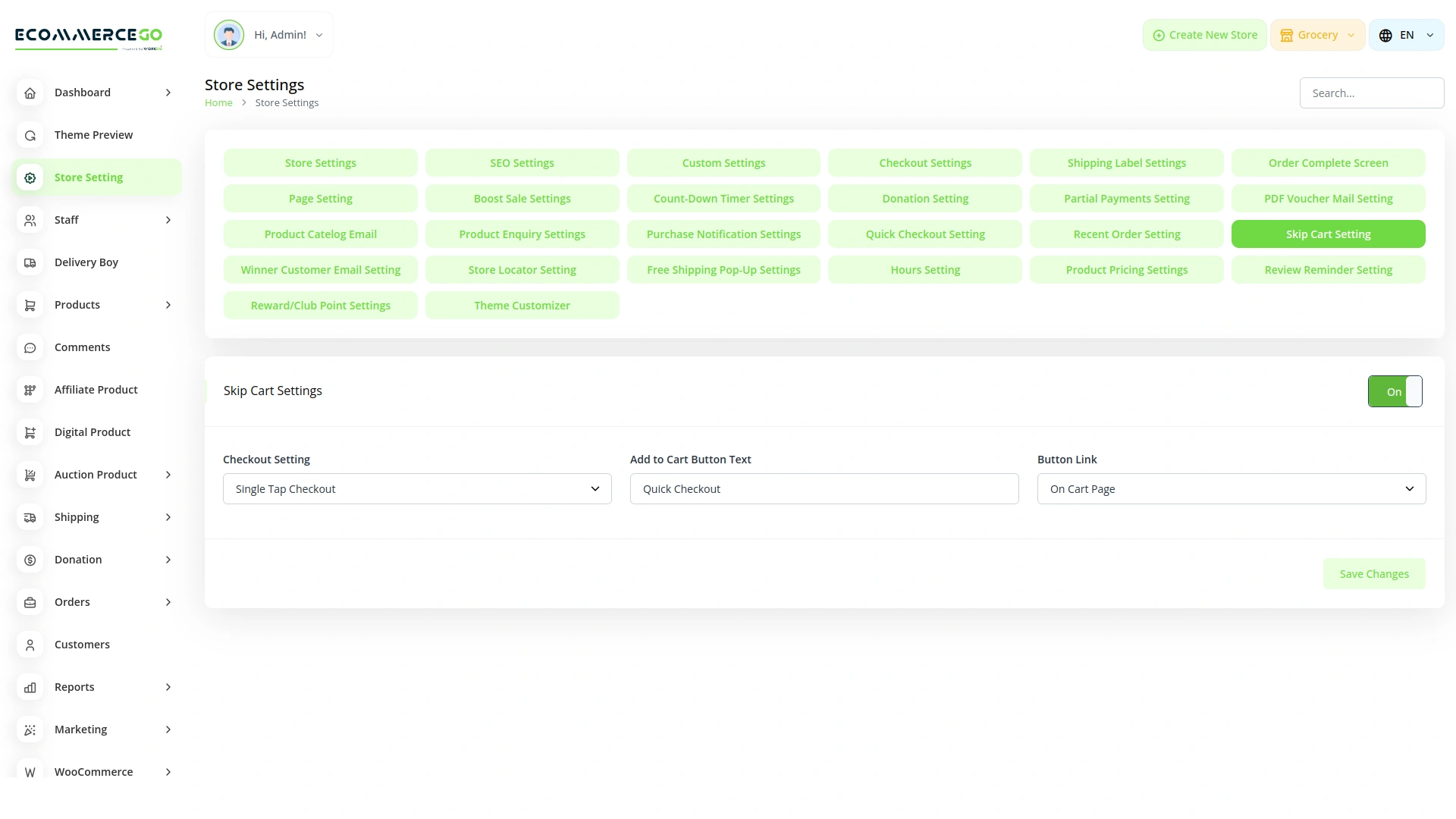 Skip Cart – eCommerceGo Add-On