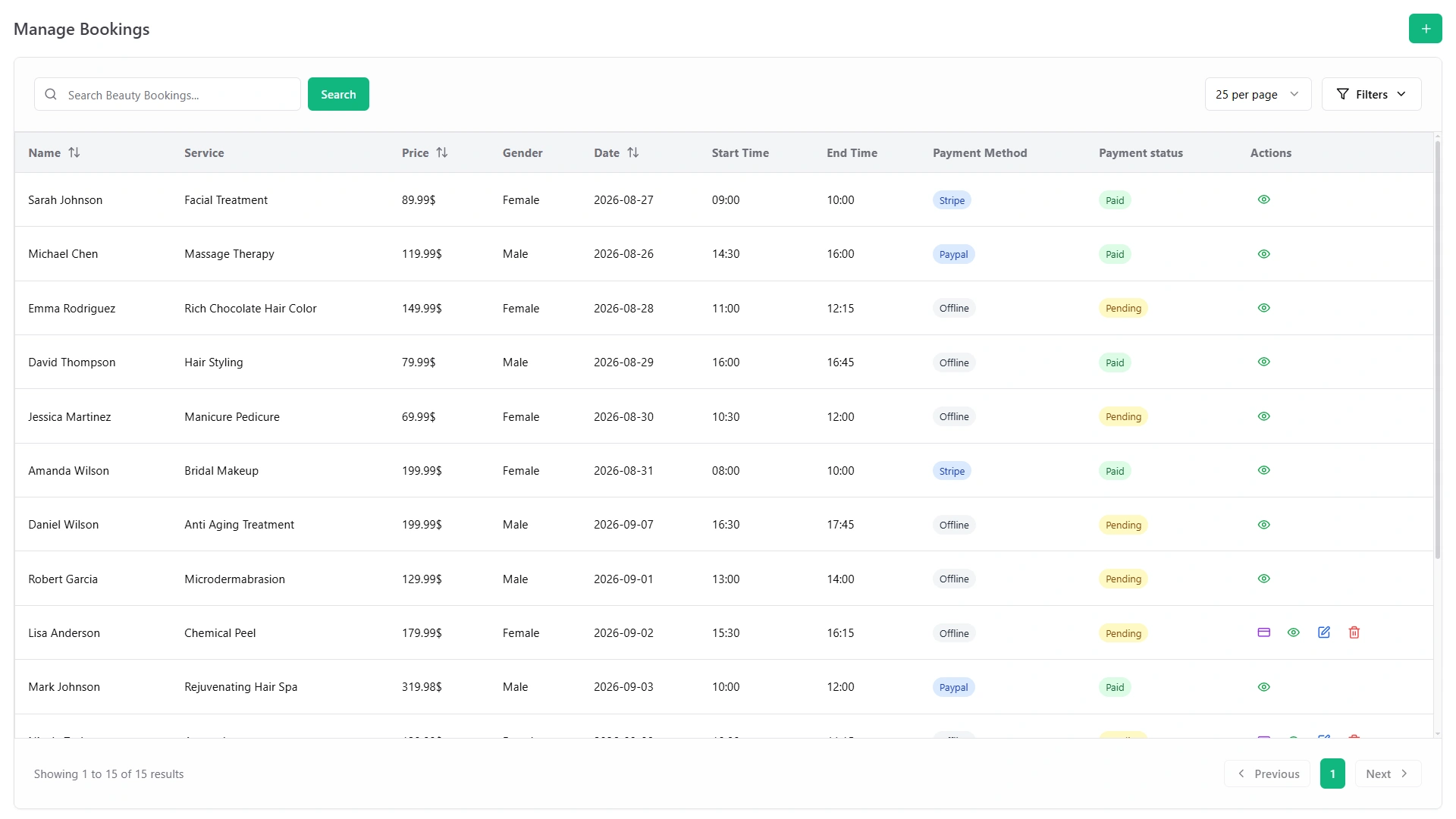 Manage Bookings & Appointments