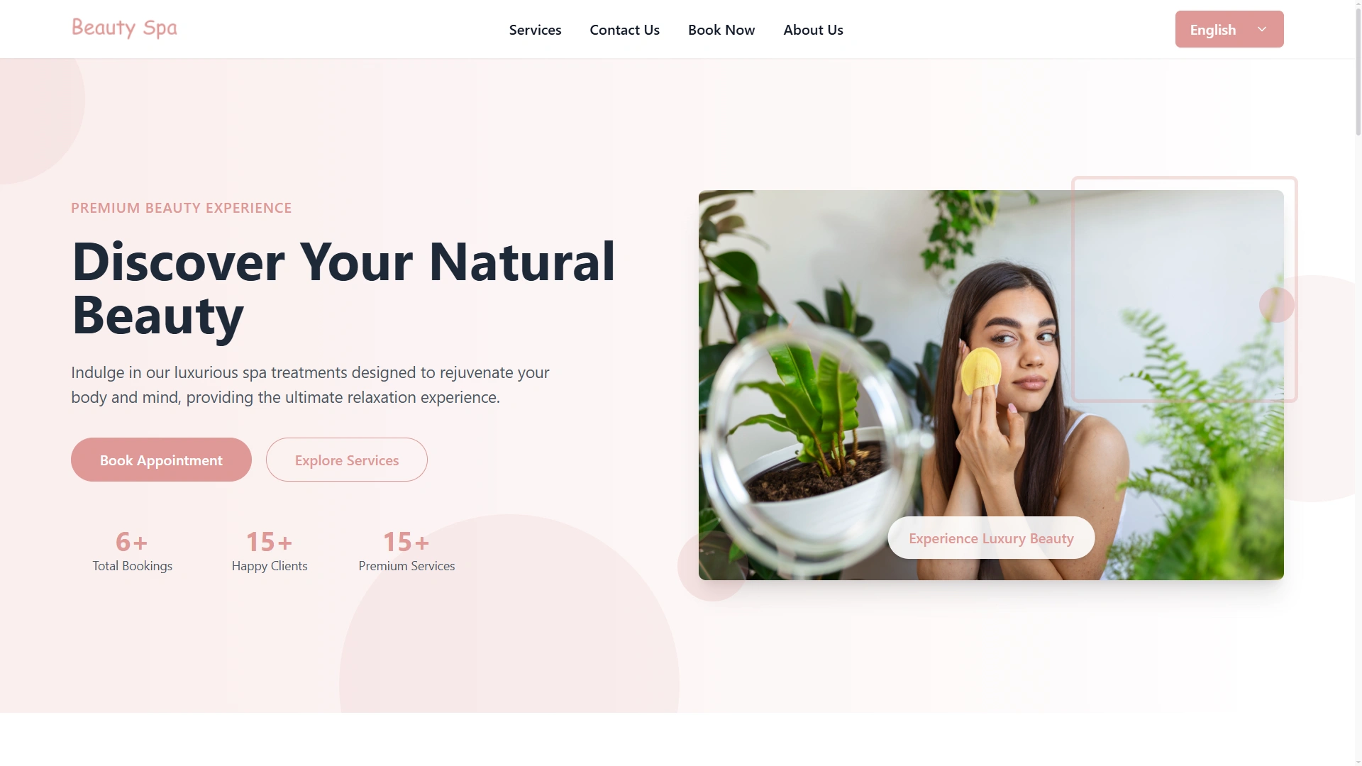 Beauty & Spa Online Storefront Homepage