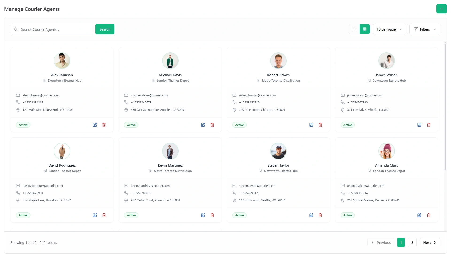 Courier Agent Management