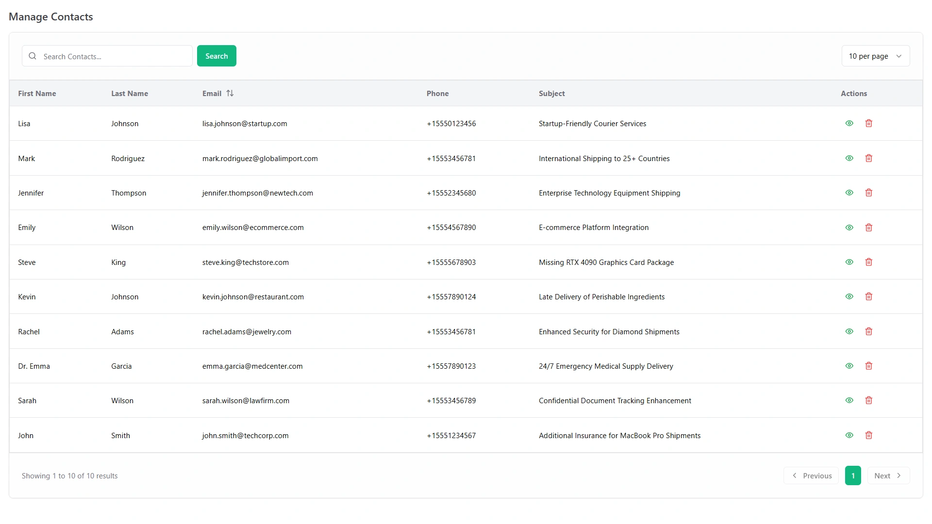 Customer Contact Management