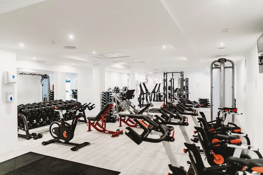 Modern gym facility and locker storage