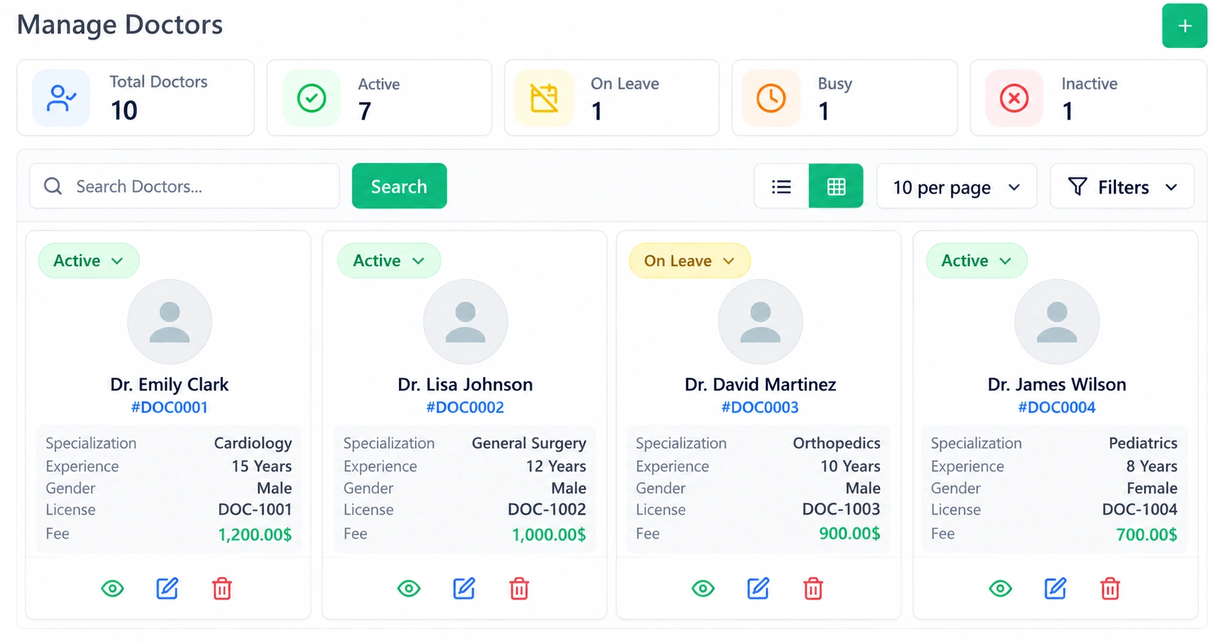 Doctor & Staff Management