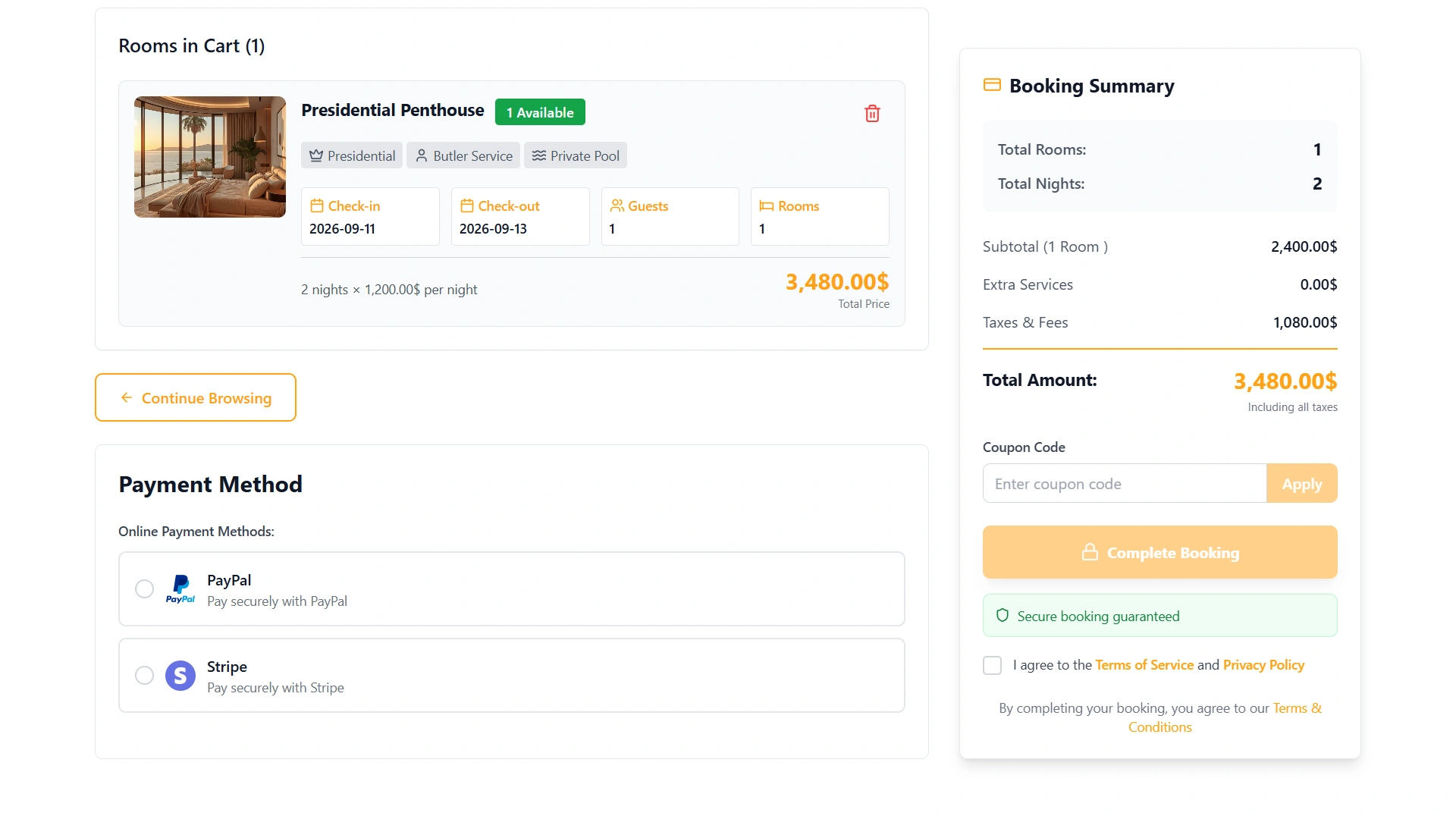Instant Reservation Confirmation & Guest Folio